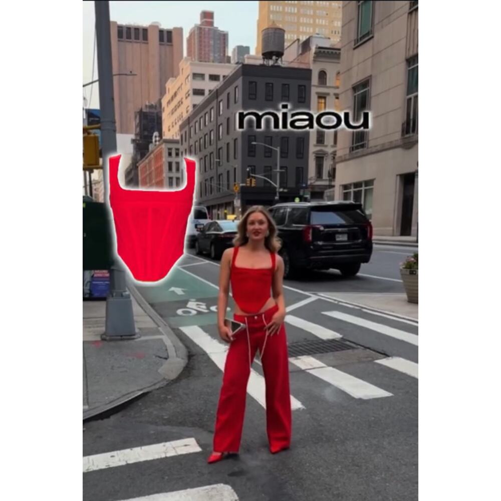 Miaou Red Campbell Corset Celeb Hollywood LA Malibu New York XS - Picture 2 of 5